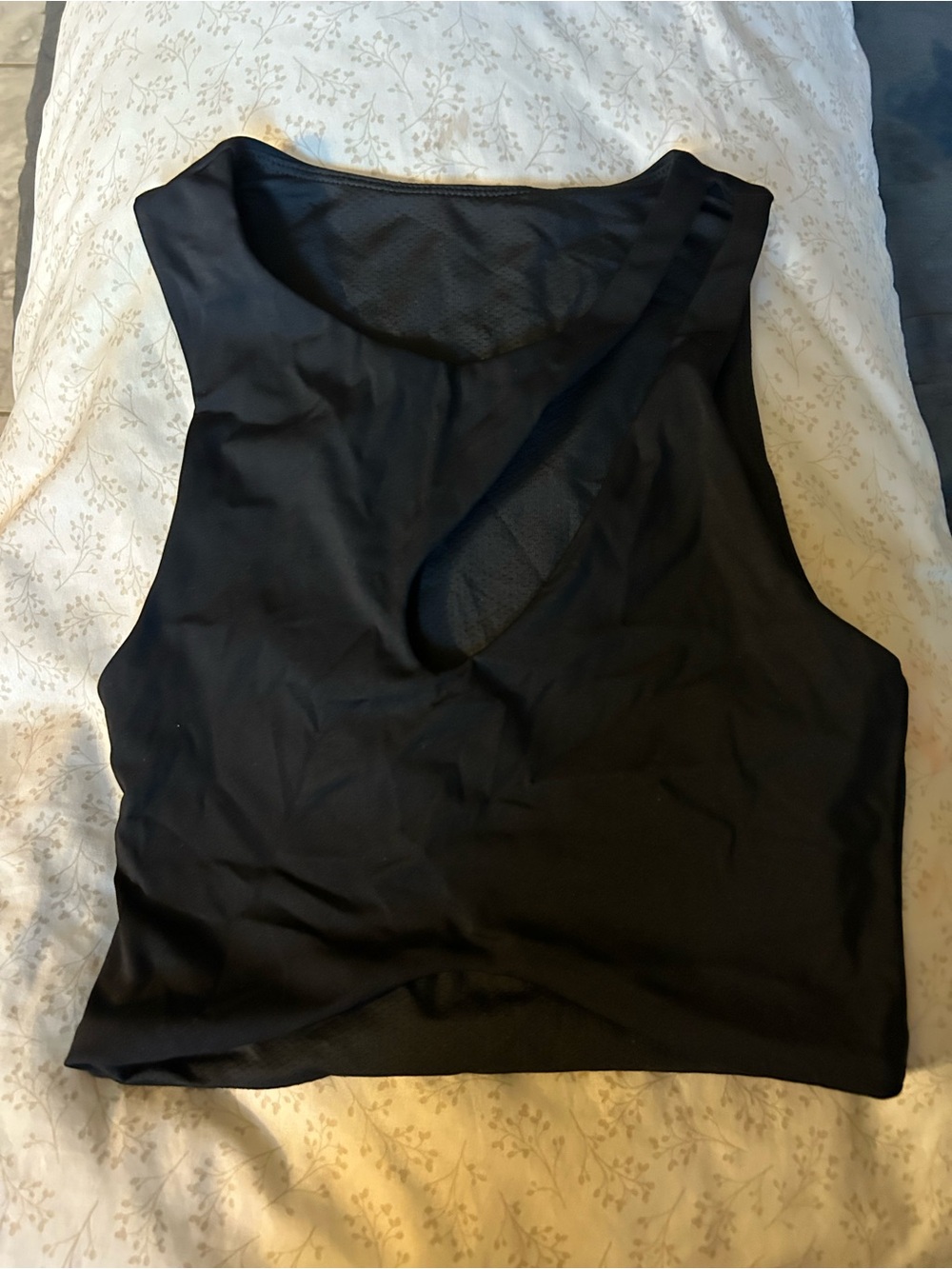 Women's Black Performance Twist-Detail Tank Top